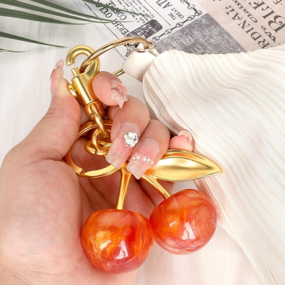 Rare Gold and orange Cherry Keychain - Picture 3 of 7